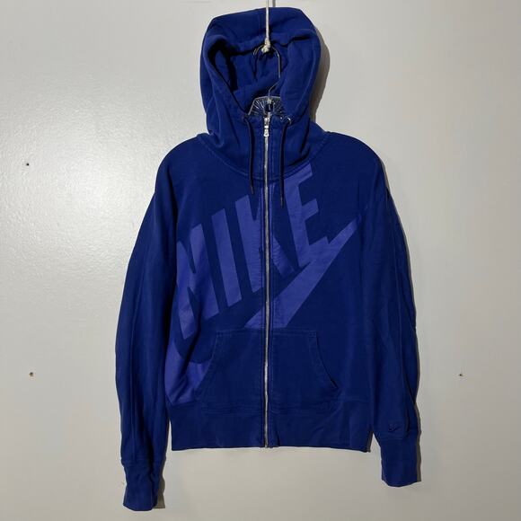 Vintage‎ Y2K Nike Purple Spell Out Full Zip Mock Neck Sweater Womans Size Medium - Picture 1 of 7